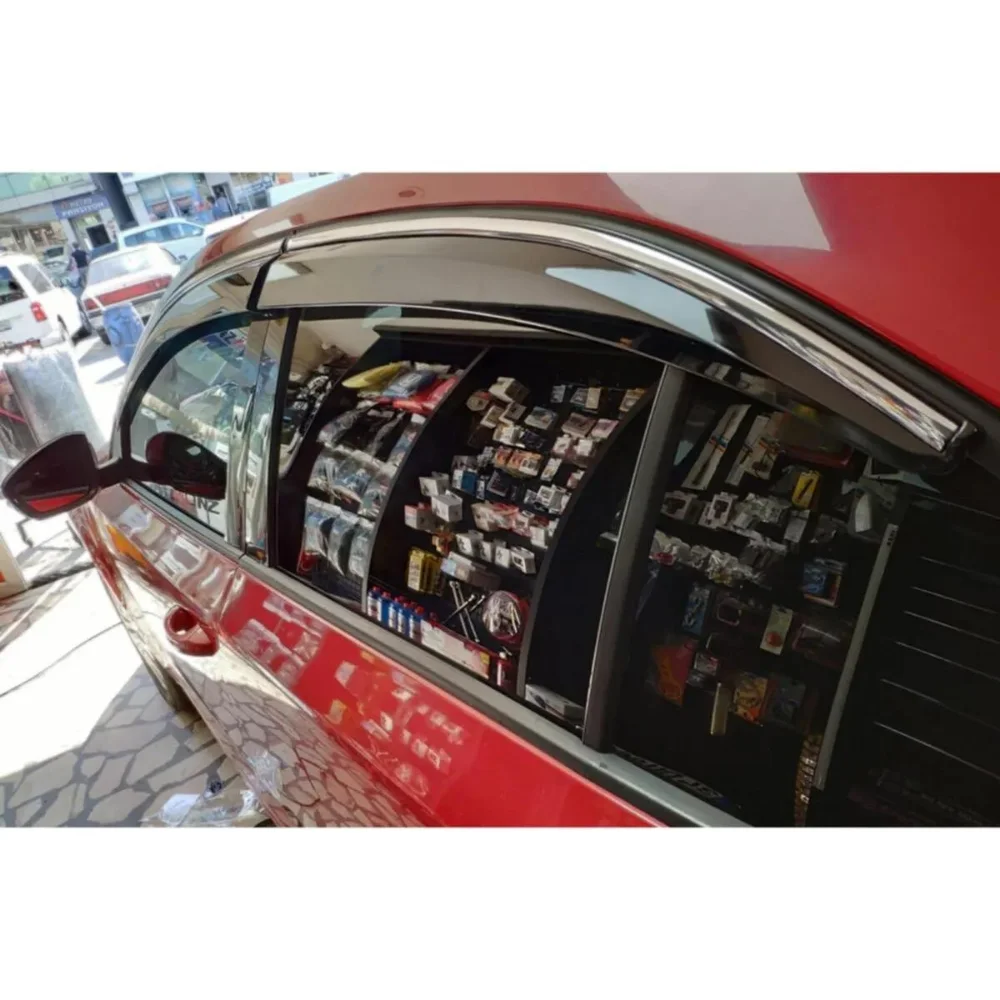 Accesorios de ventana de coche para Volkswagen Golf 5 2003-2008, estilo deportivo, deflector de ventana cromado, cubierta de lluvia, visera, toldos - imagen 3