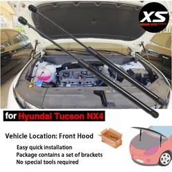 Puntales de capó delantero para Hyundai Tucson NX4 2021-2025, soporte de elevación modificado, amortiguador, cilindro, varillas de pistón Verins