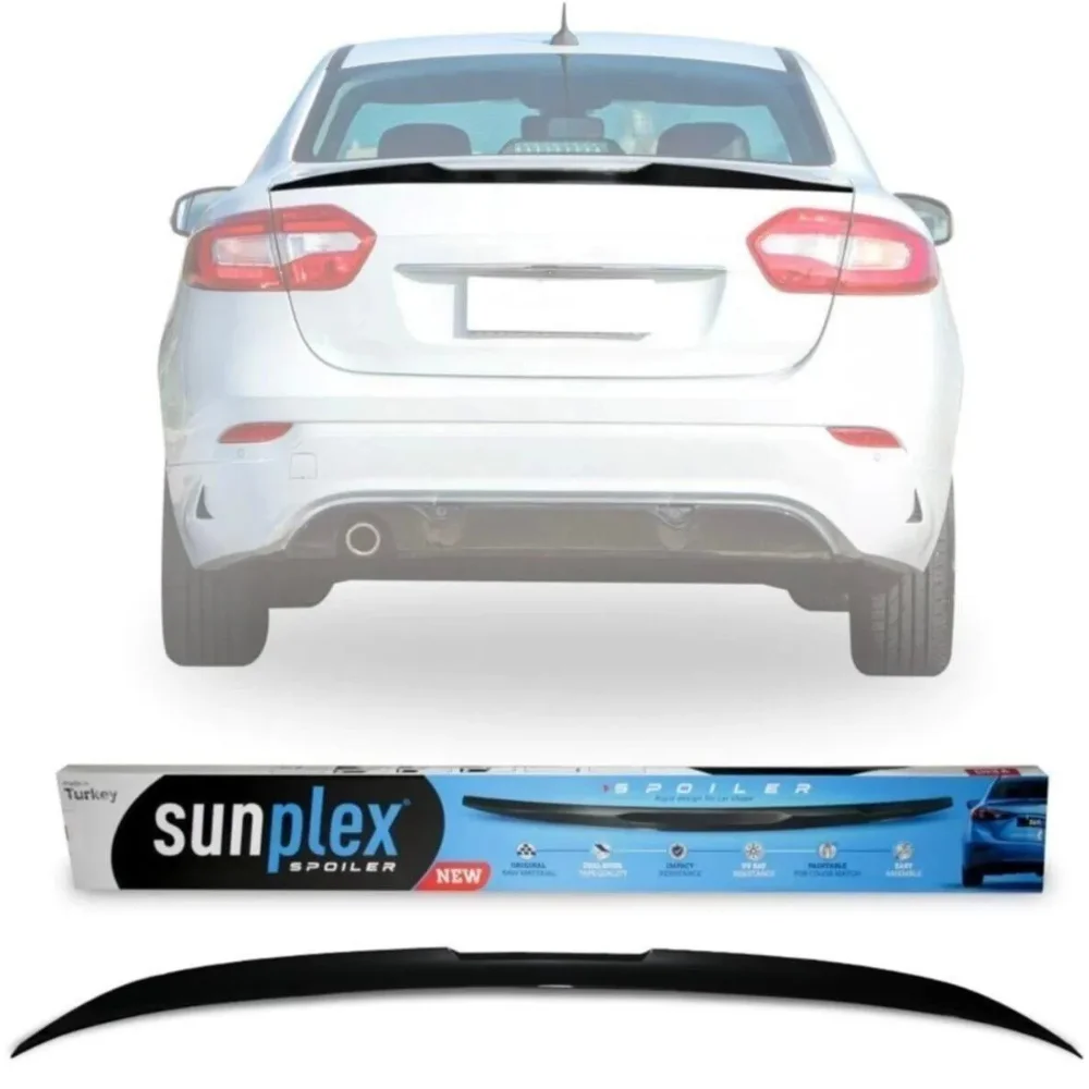 Alerón trasero de plástico negro brillante para Renault Fluence