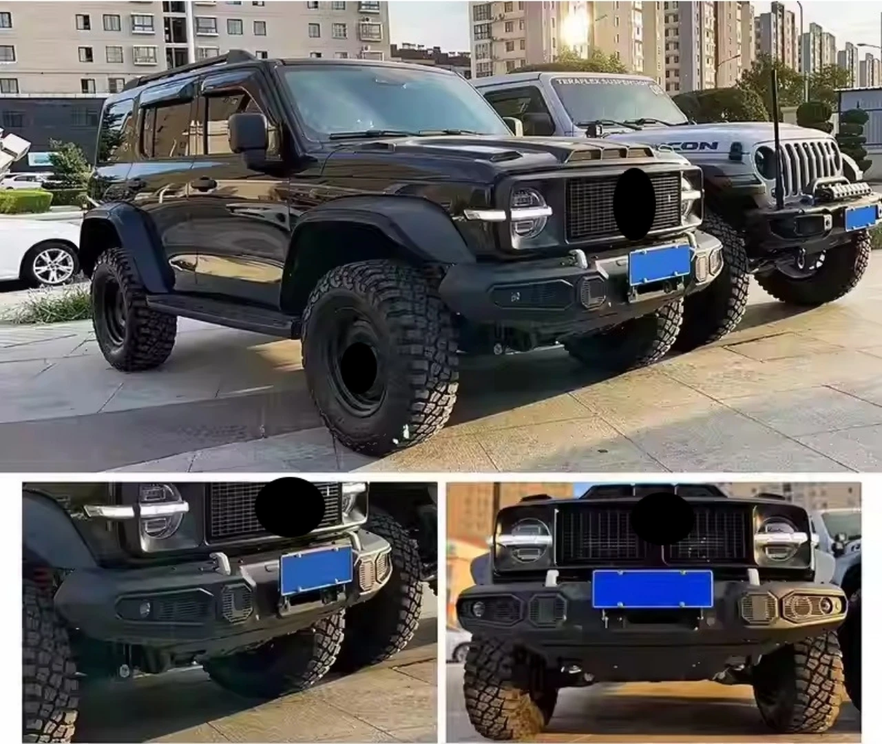 Parachoques trasero con máscara