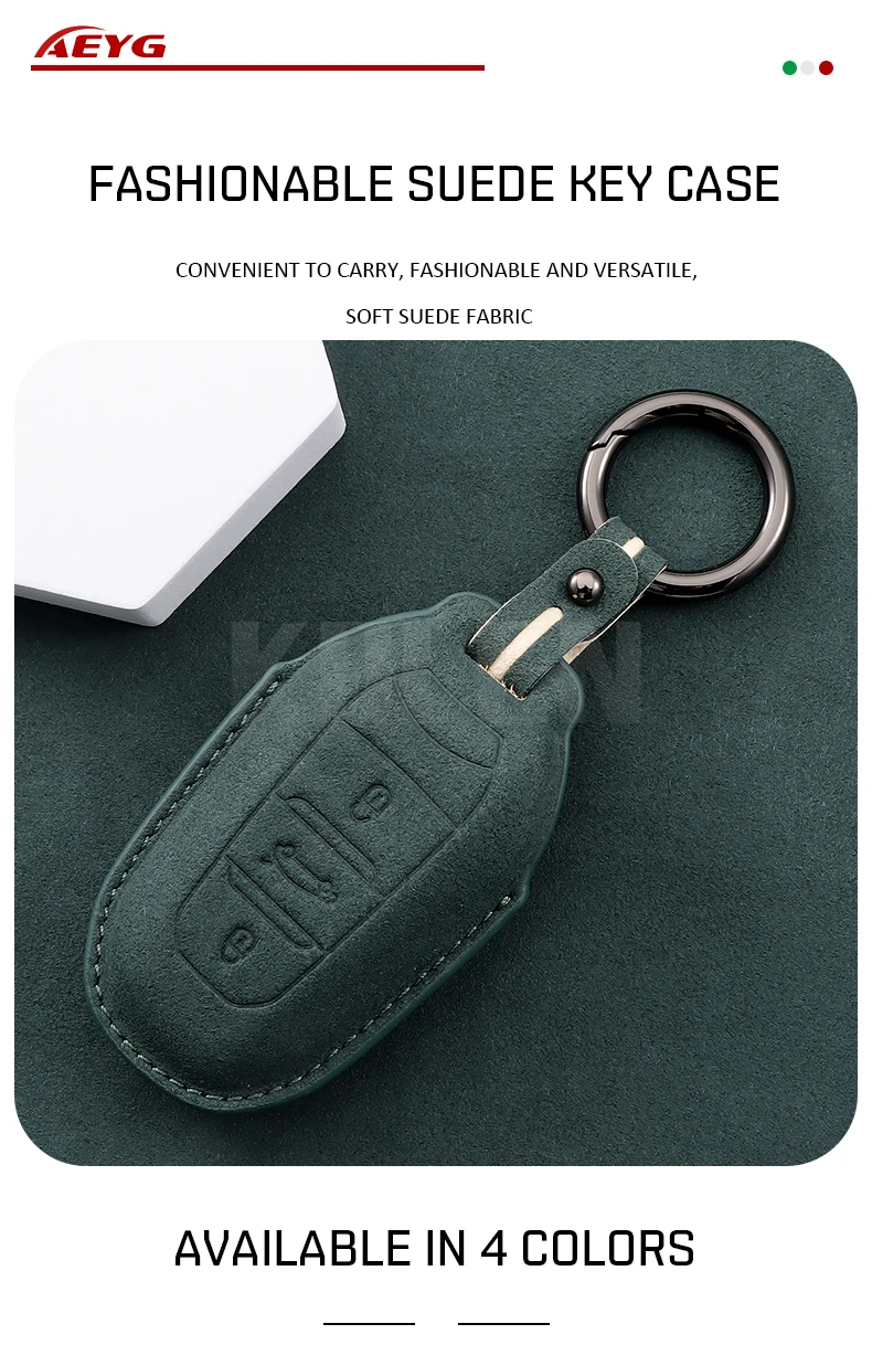 Funda de cuero para llave remota de coche KOLEN vista lateral