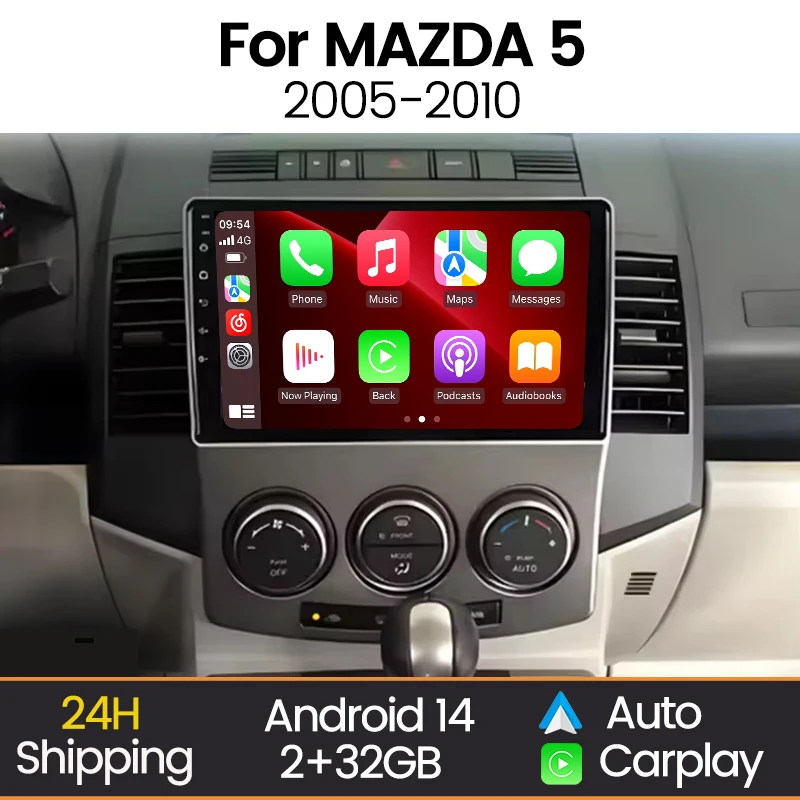 Radio Android Auto inalámbrico CarPlay MEKEDE para Mazda 5 2005-2010
