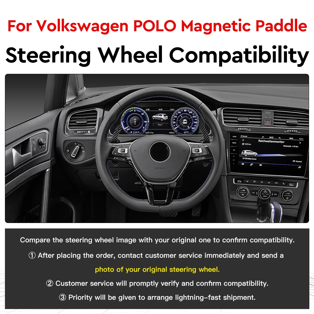 Palanca cambios volante magnética TDD fibra carbono VW Golf MK7 Polo - imagen 2
