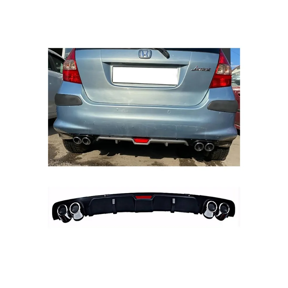 Difusor trasero Honda Jazz de ABS negro con kit de faldones