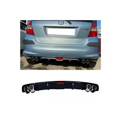 Difusor trasero Honda Jazz de ABS negro con kit de faldones