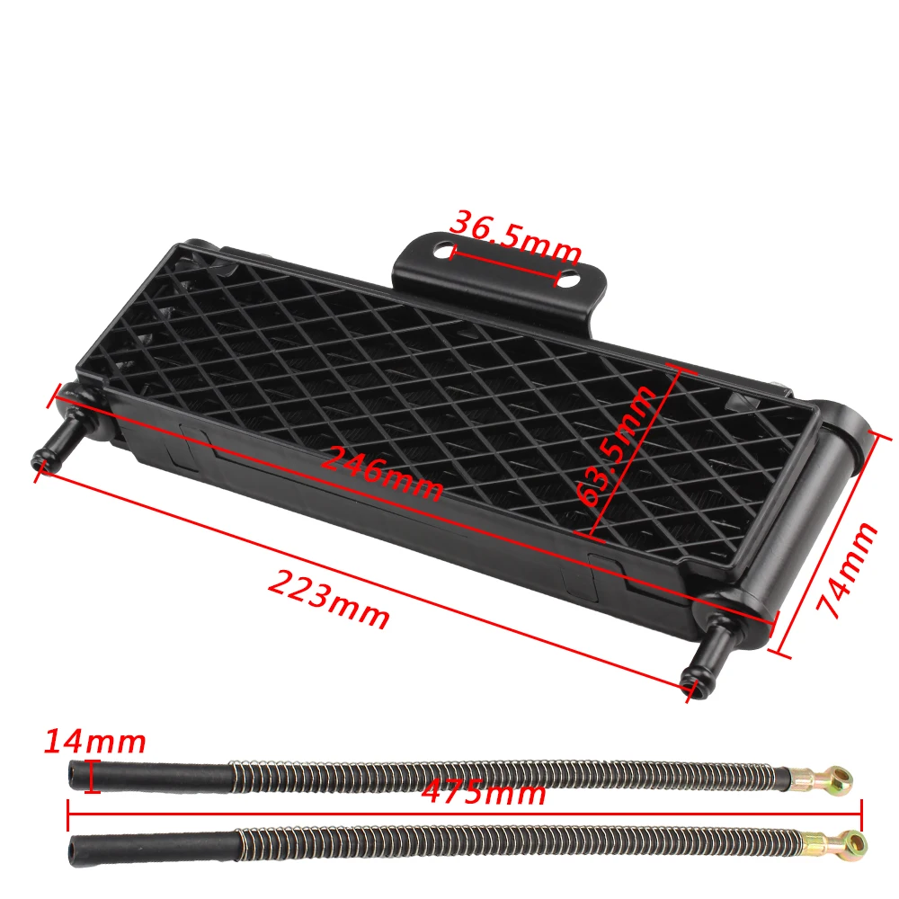 Vista trasera del kit de refrigeración de aceite PowerMotor