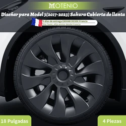 Tapacubos aerodinámicos estilo Sakura para Tesla Model 3 18 pulgadas