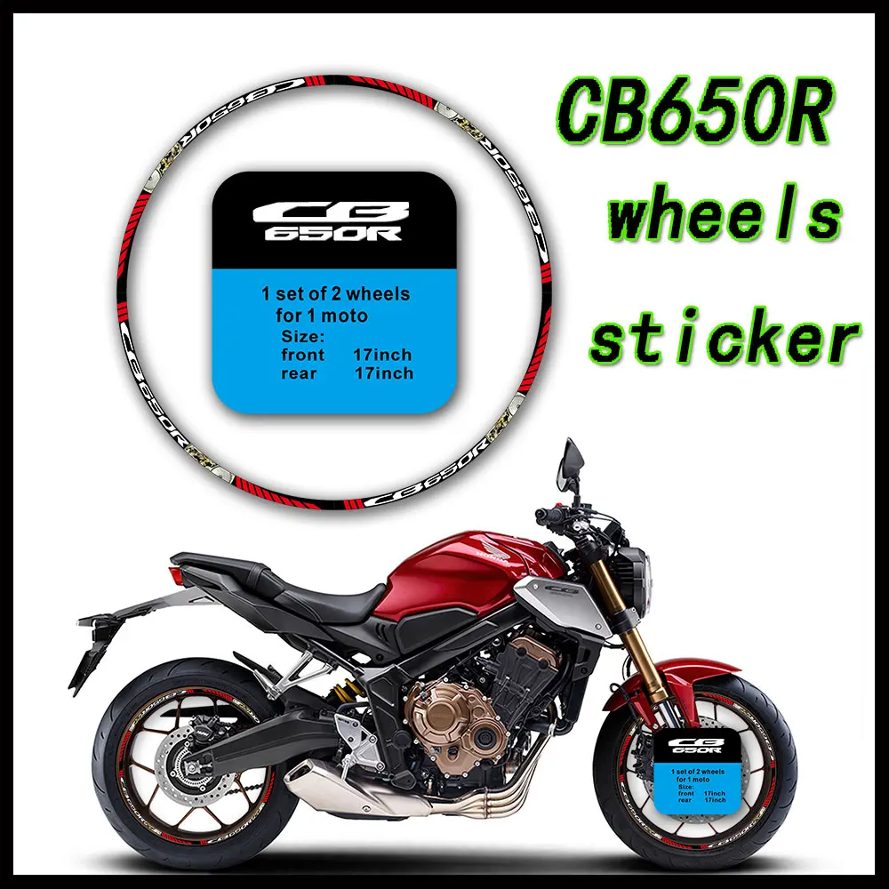 CB650R accesorios adhesivos para motocicleta, calcomanías reflectantes para llanta de cubo de llanta de rueda para HONDA CB 650 R, rojo, azul, amarillo y blanco