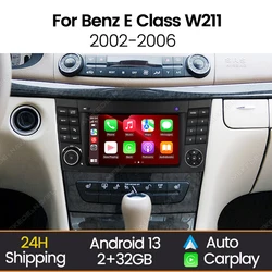 Radio Multimedia 7'' Android Auto CarPlay – Mercedes Clase E W211