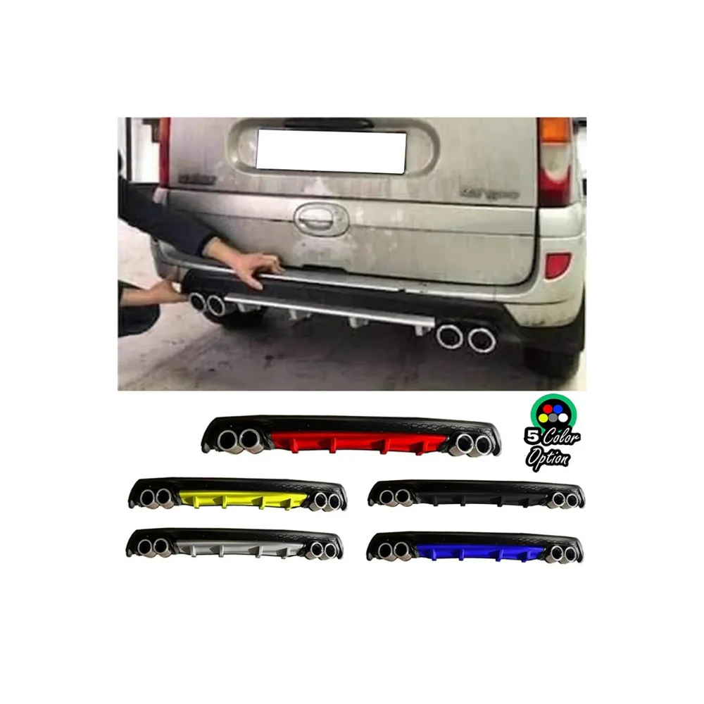 Difusor de parachoques trasero de coche, Kit de Deflector de alerón de plástico ABS negro para Renault Kangoo 2009-2013