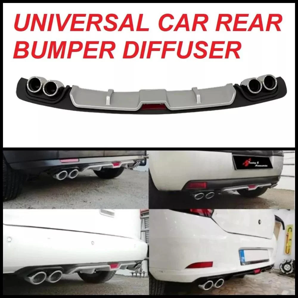 Difusor trasero universal ABS negro – Kit deflector estilo carreras