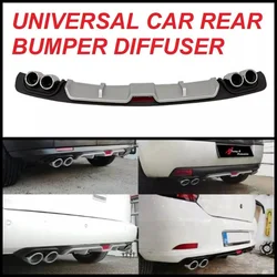 Difusor trasero universal ABS negro – Kit deflector estilo carreras