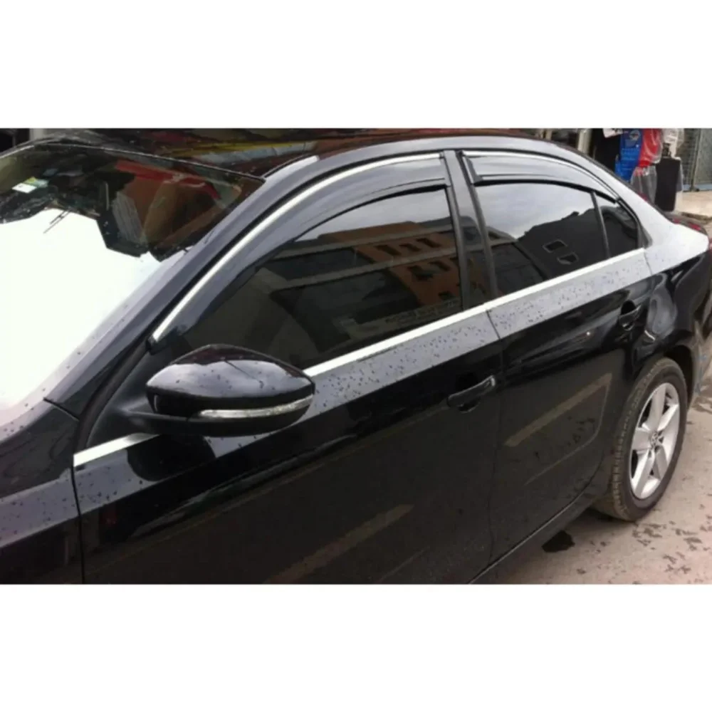 Accesorios de ventana de coche para Volkswagen Golf 5 2003-2008, estilo deportivo, deflector de ventana cromado, cubierta de lluvia, visera, toldos - imagen 4