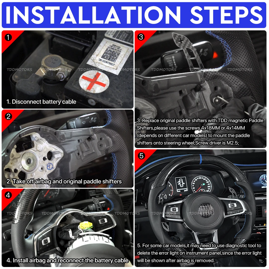 TDD Extensiones magnéticas de carbono para levas VW Golf 7 - imagen 4