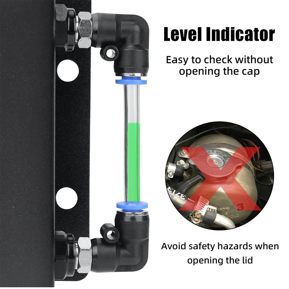 1L Silver BlackAluminum Coolant Radiator Overflow Recovery Water Tank Bottle Reservoir Universal Coolant Overflow Tank Coolant - imagen 4