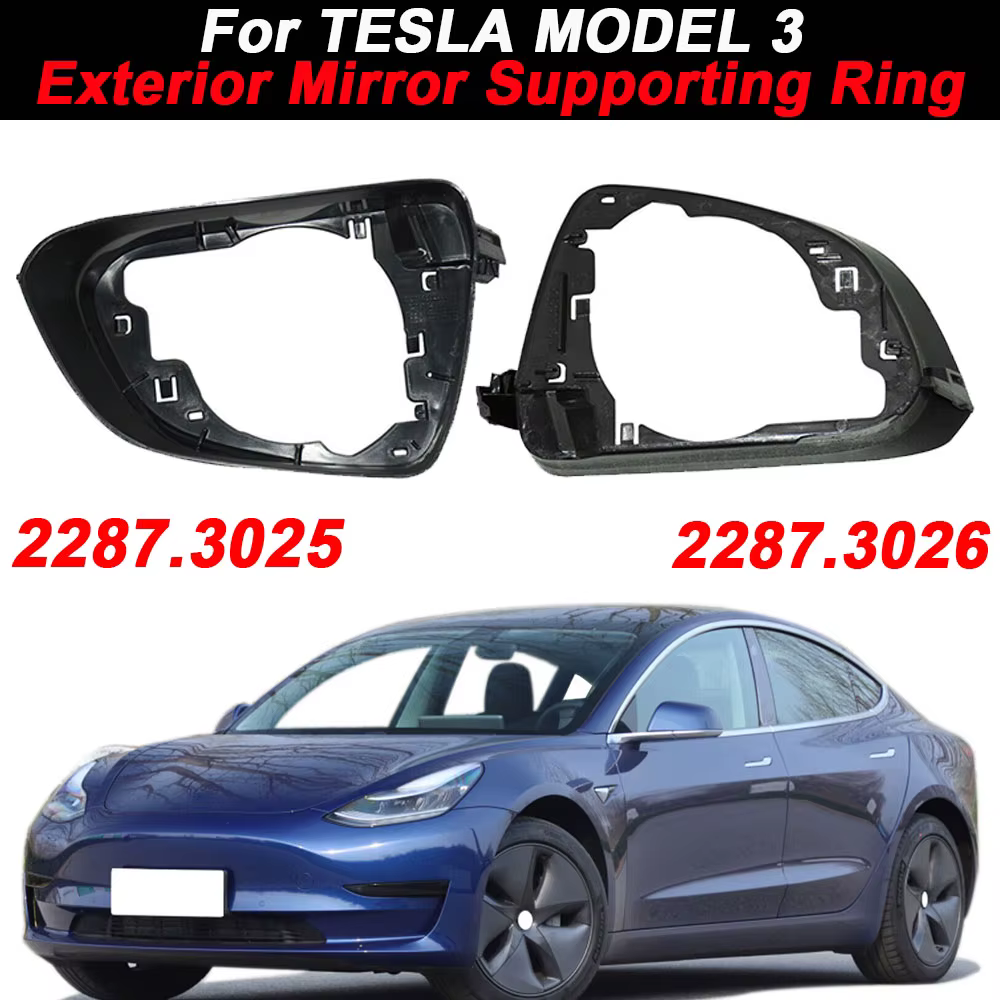 2287.3025 2287.3026 2287.3005 2287.3006 Anillo de soporte de espejo Exterior de puerta lateral izquierdo o derecho para Tesla Model 3 2017-2023