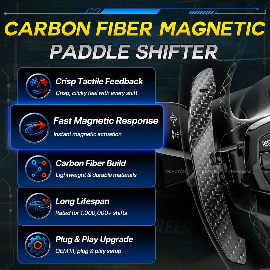 Palanca de cambio magnética carbono para Chevrolet Camaro Corvette C7 - imagen 3