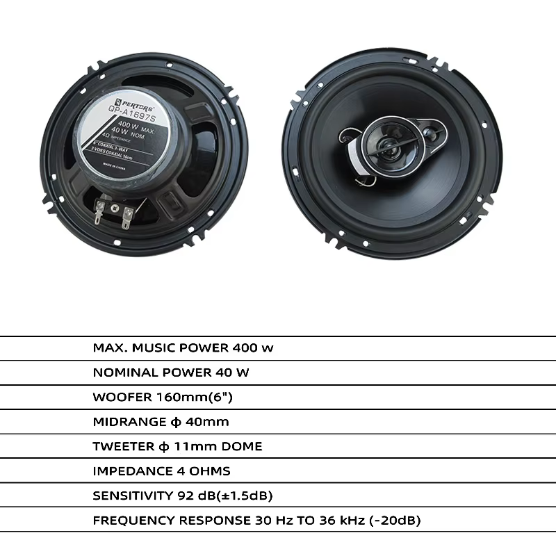 Altavoces coaxiales para coche de 6 pulgadas 400 W – puertas - imagen 2