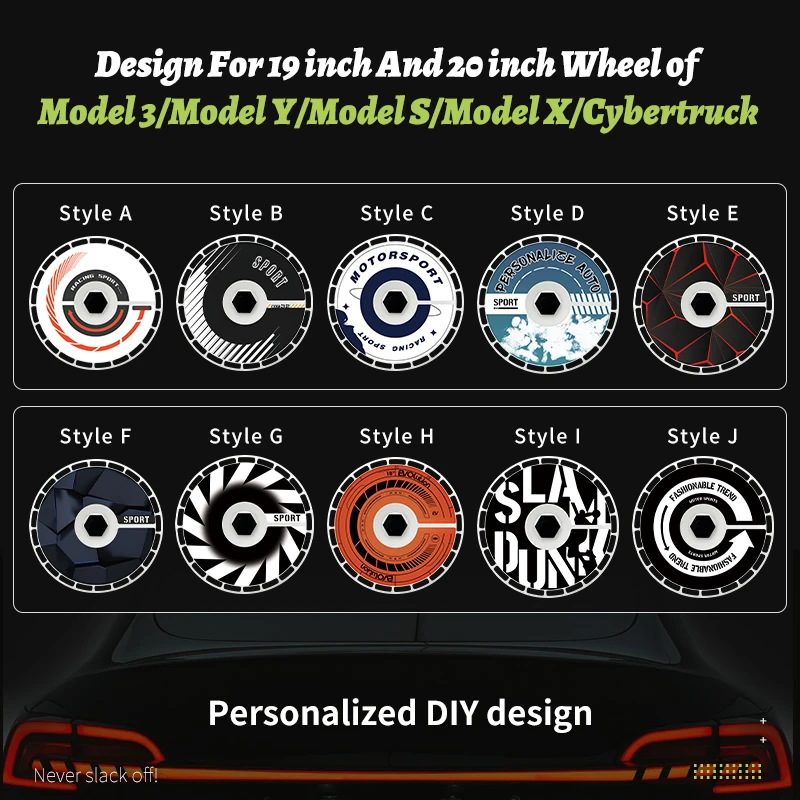 Tapones de 19 y 20 pulgadas, diseño de 4 Uds. Para TESLA modelo 3/Y/S/X/Cybertruck, tapa de cubierta de rueda completa, accesorio de repuesto - imagen 3