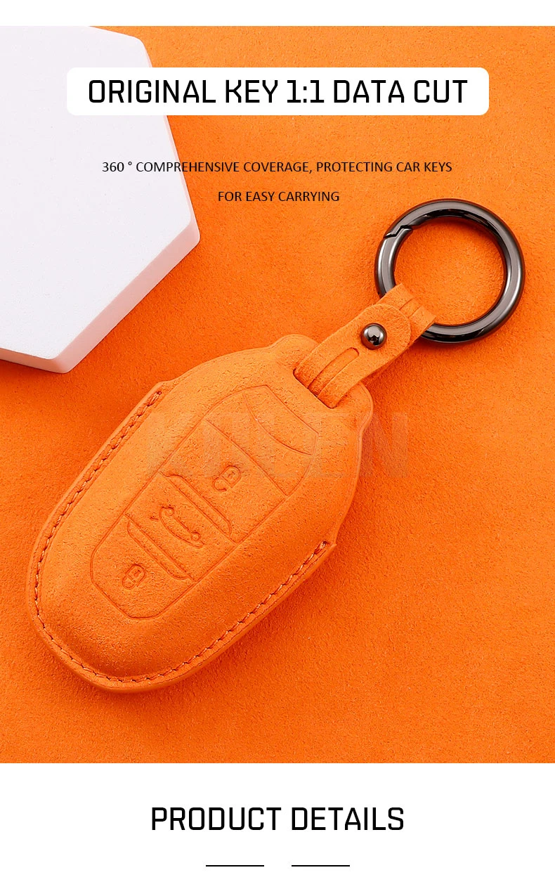 Funda de cuero para llave remota de coche KOLEN puesta en llave