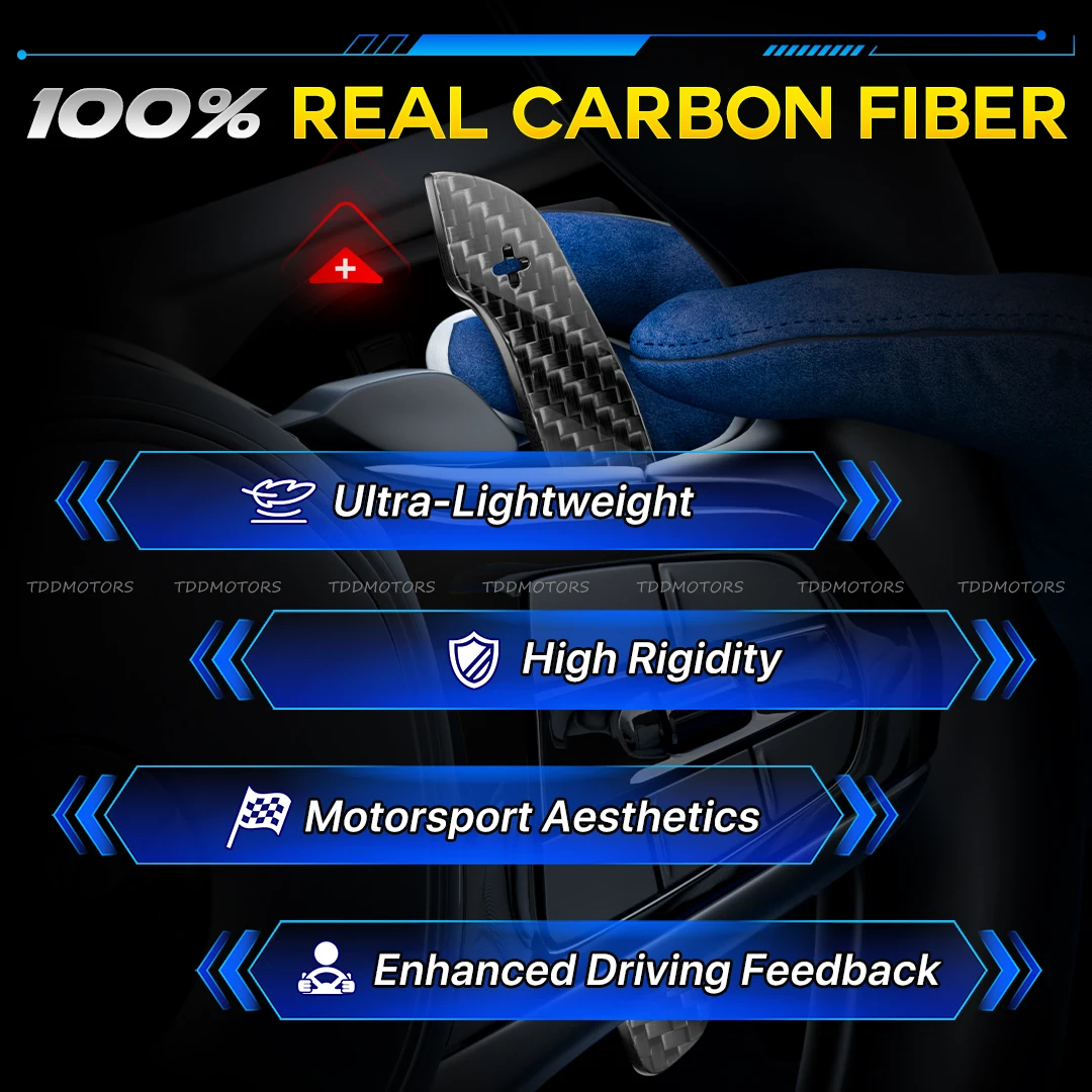 Palanca cambios volante magnética TDD fibra carbono VW Golf MK7 Polo - imagen 5