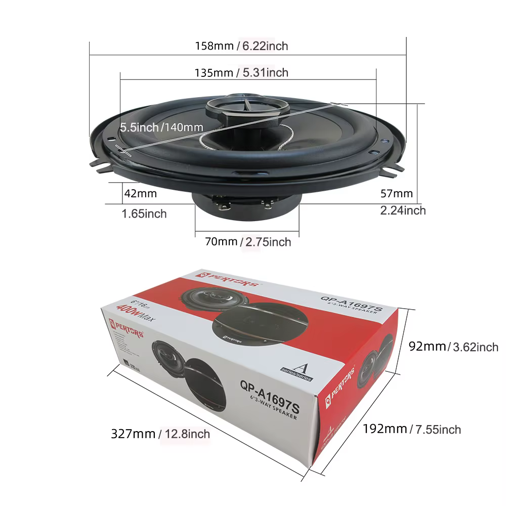 Altavoces coaxiales para coche de 6 pulgadas 400 W – puertas - imagen 5