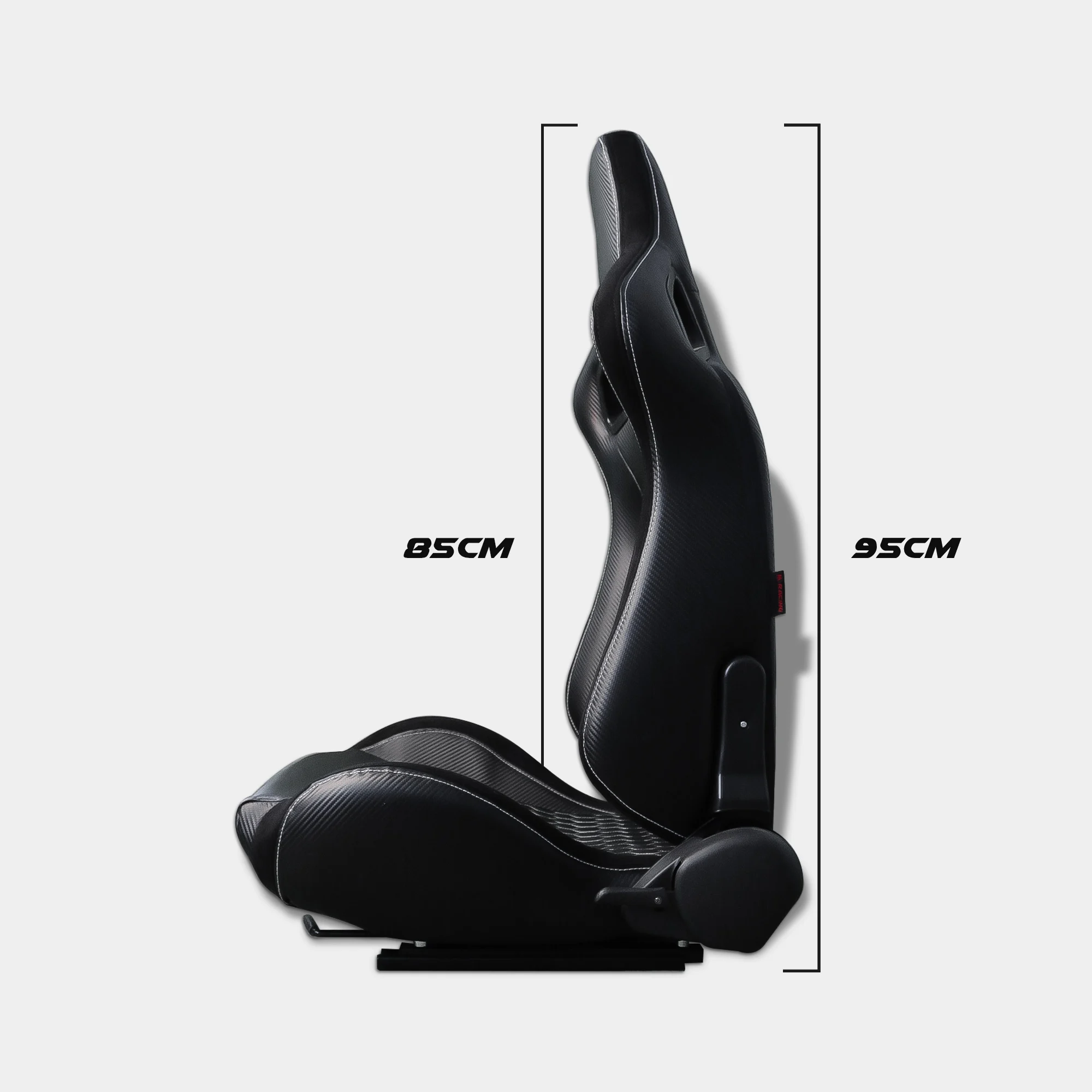 Semibaquet Deportivo Cuero Negro Universal con Rieles - imagen 4