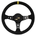 VOLANTE DESPLAZADO ALCANTARA COSTURA ROJ