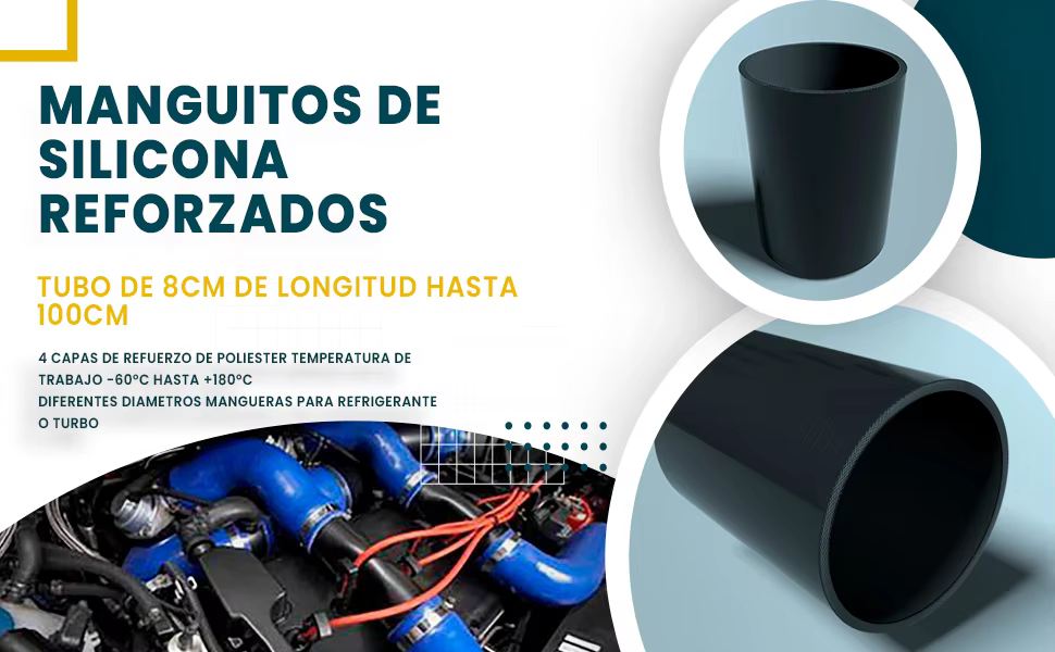 MODAUTO Manguera de Silicona Recta Universal de Alto Rendimiento - imagen 4