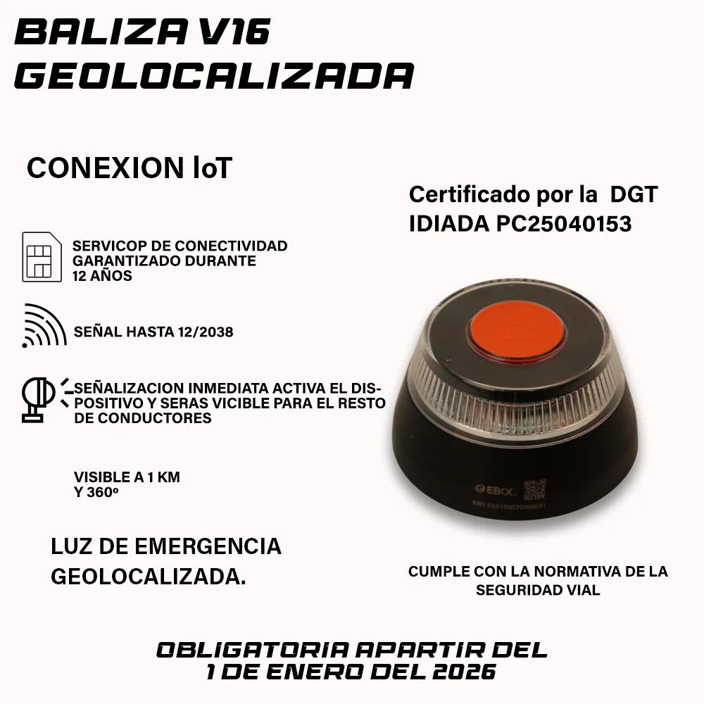 Baliza V16 DGT homologada con GPS para emergencias carretera - imagen 3