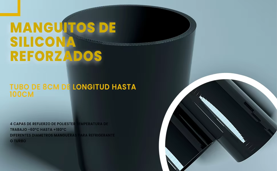 MODAUTO Manguera de Silicona Recta Universal de Alto Rendimiento - imagen 5
