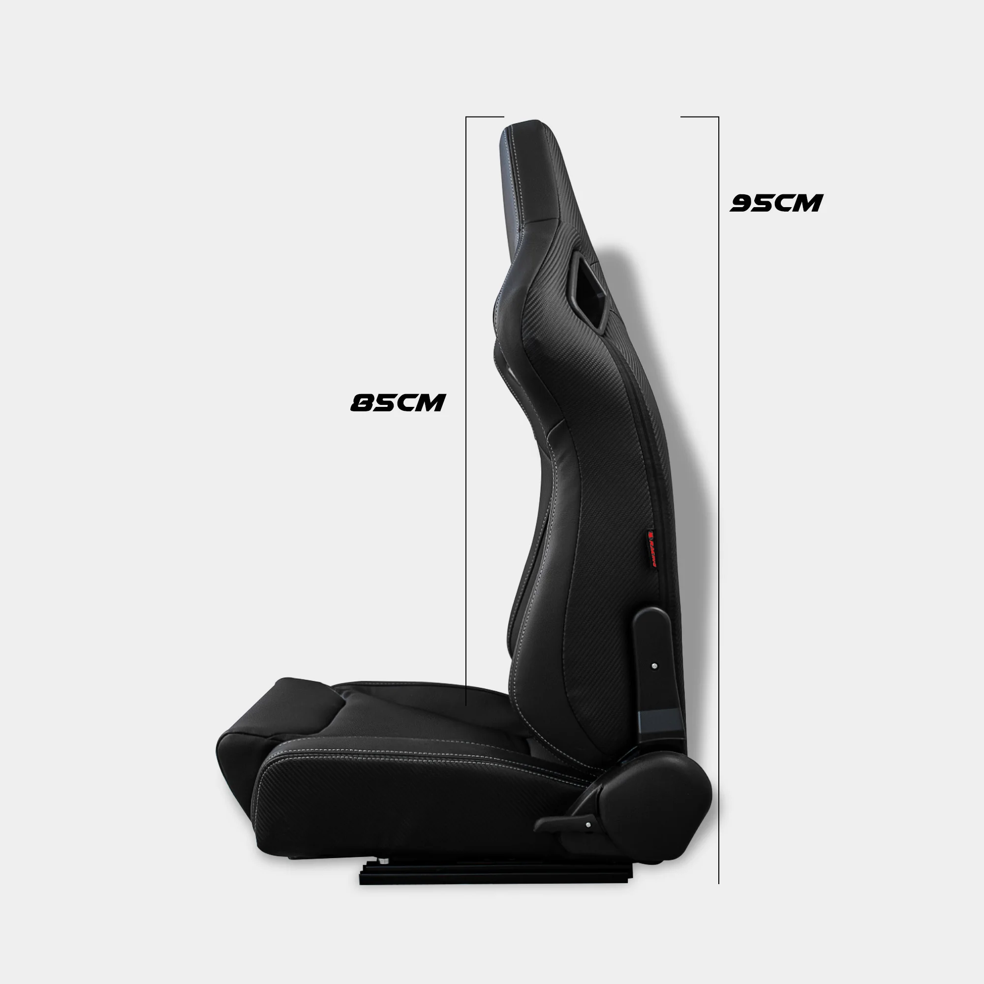 Asiento semibaquet deportivo MODAUTO de cuero negro y beige - imagen 4