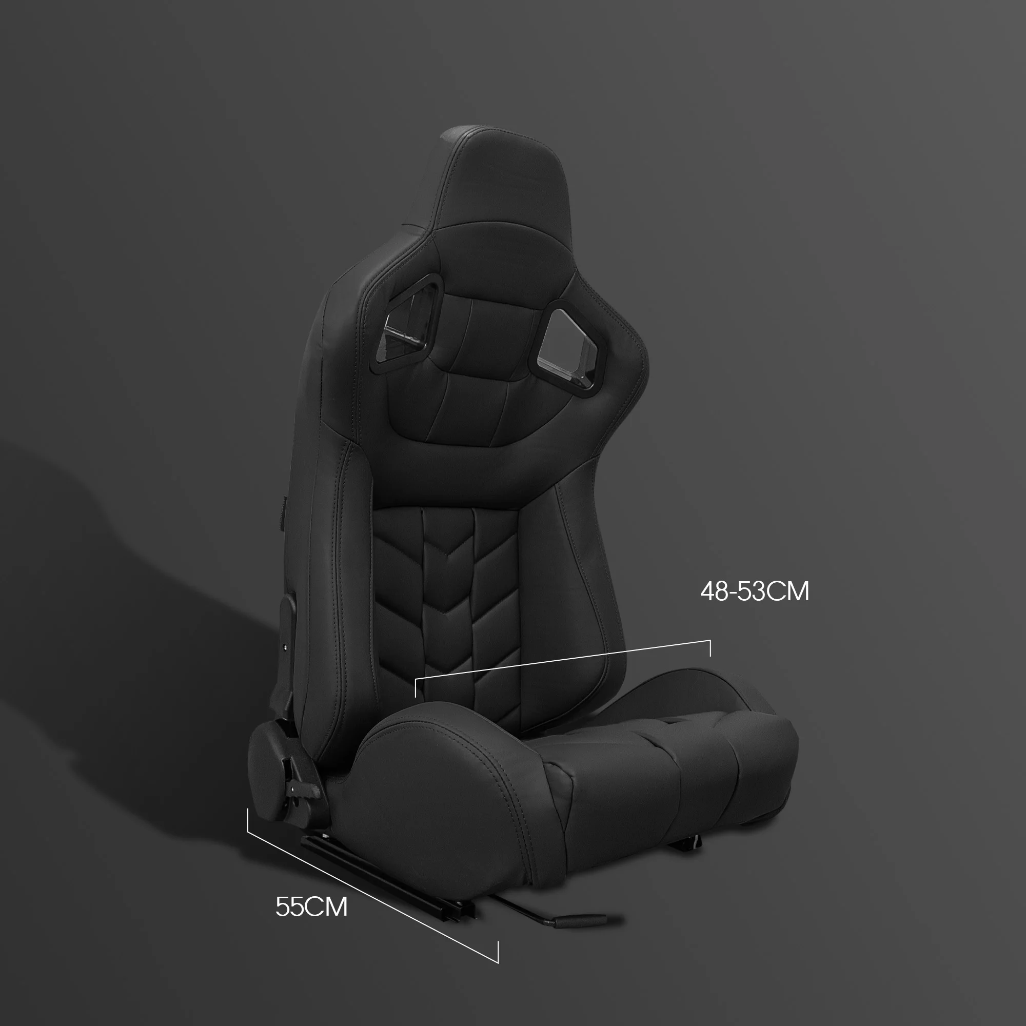 Semibaquet deportivo universal MODAUTO cuero negro con ríeles incluidos - imagen 2