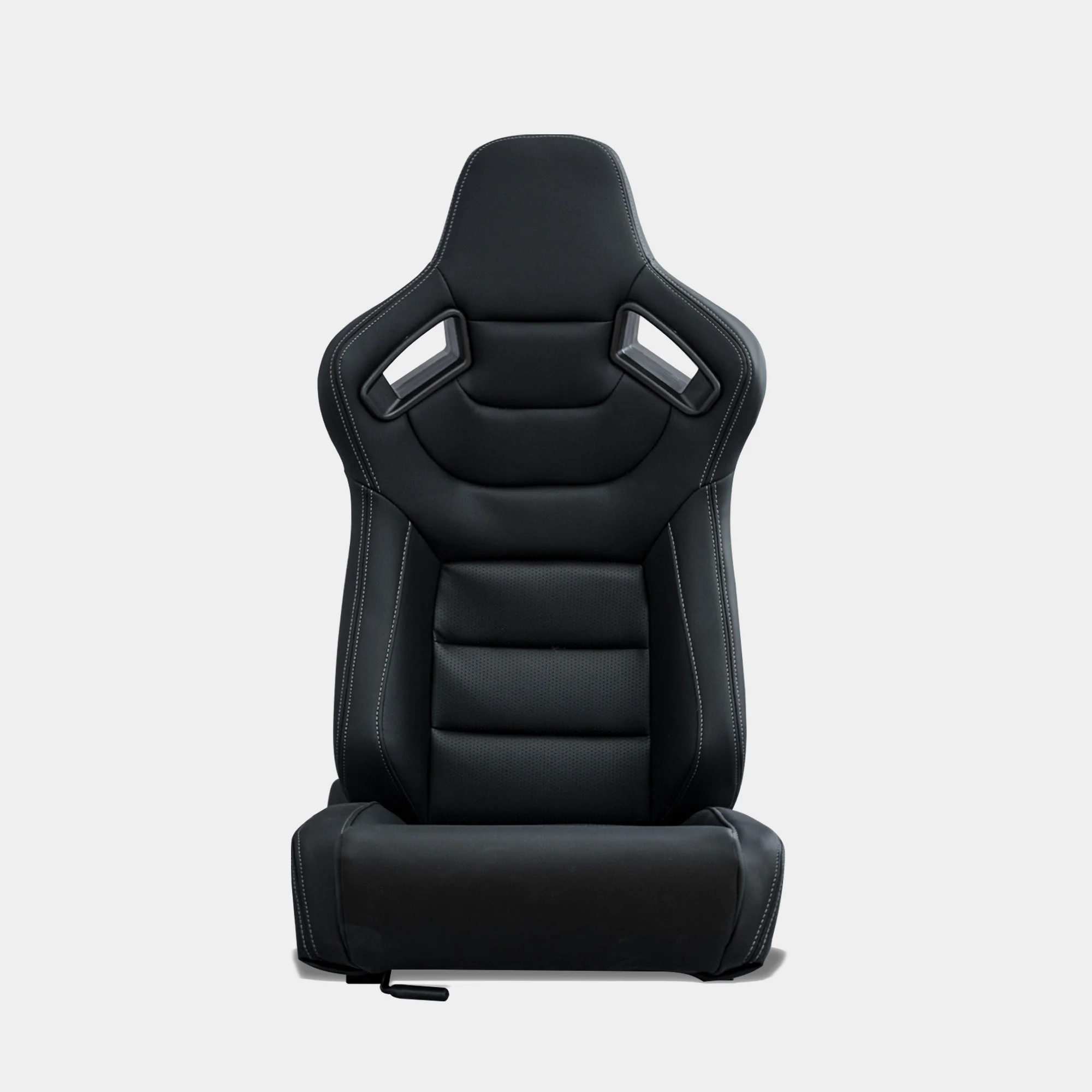 Asiento semibaquet deportivo MODAUTO de cuero negro y beige