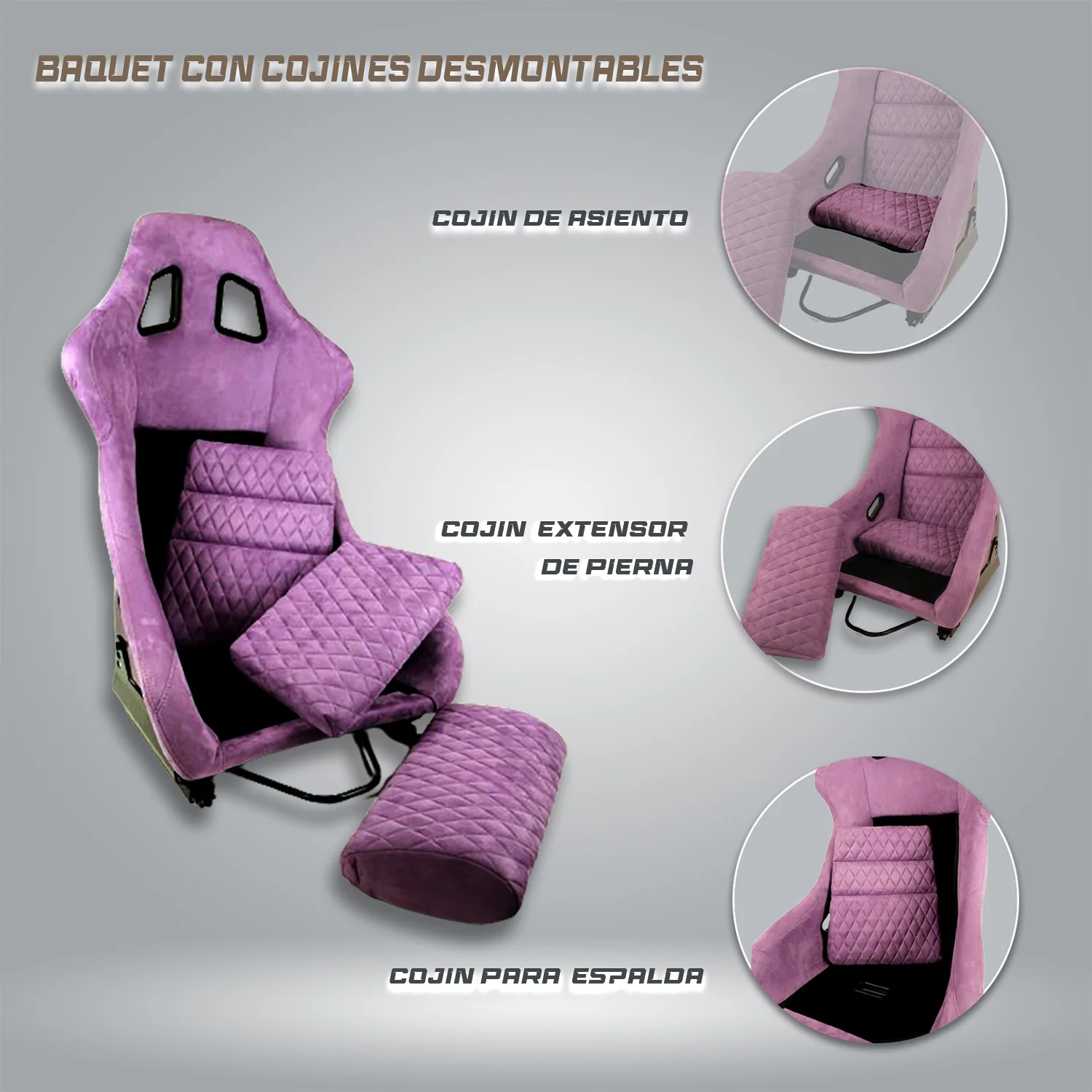 SIMRACING Asiento baquet deportivo para SIMPRO con respaldo PVC - imagen 2