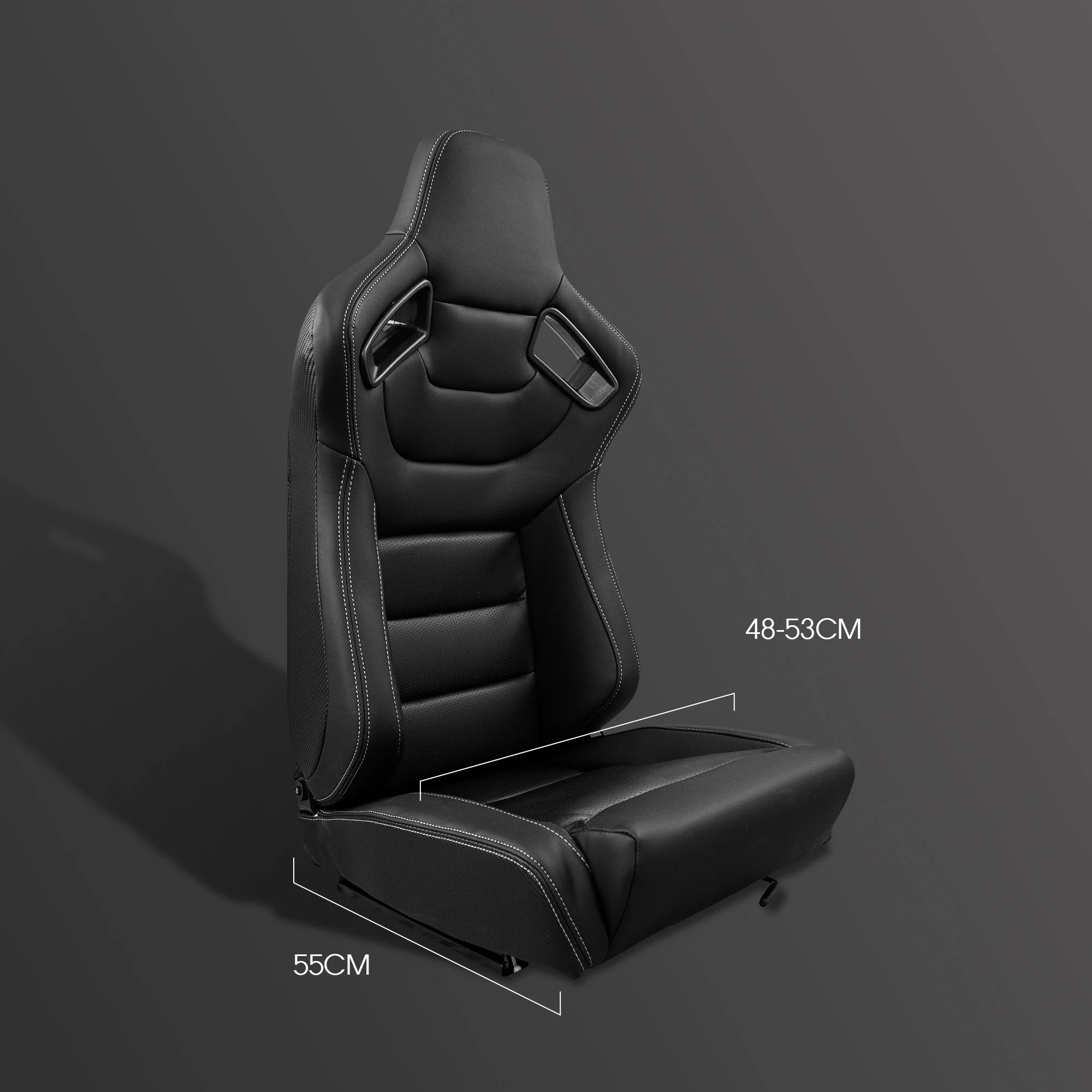 Asiento semibaquet deportivo MODAUTO de cuero negro y beige - imagen 2