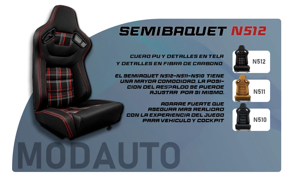 Semibaquet deportivo MODAUTO con tapizado bicolor