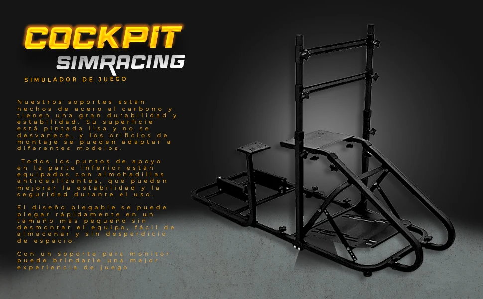 Estructura plegable para montar un volante de carreras