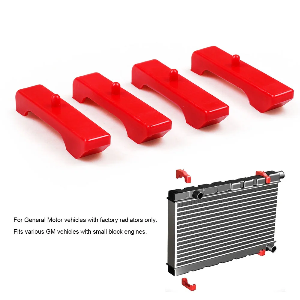 Soportes radiador uretano rojo TT para motor GM bloque pequeño - imagen 2