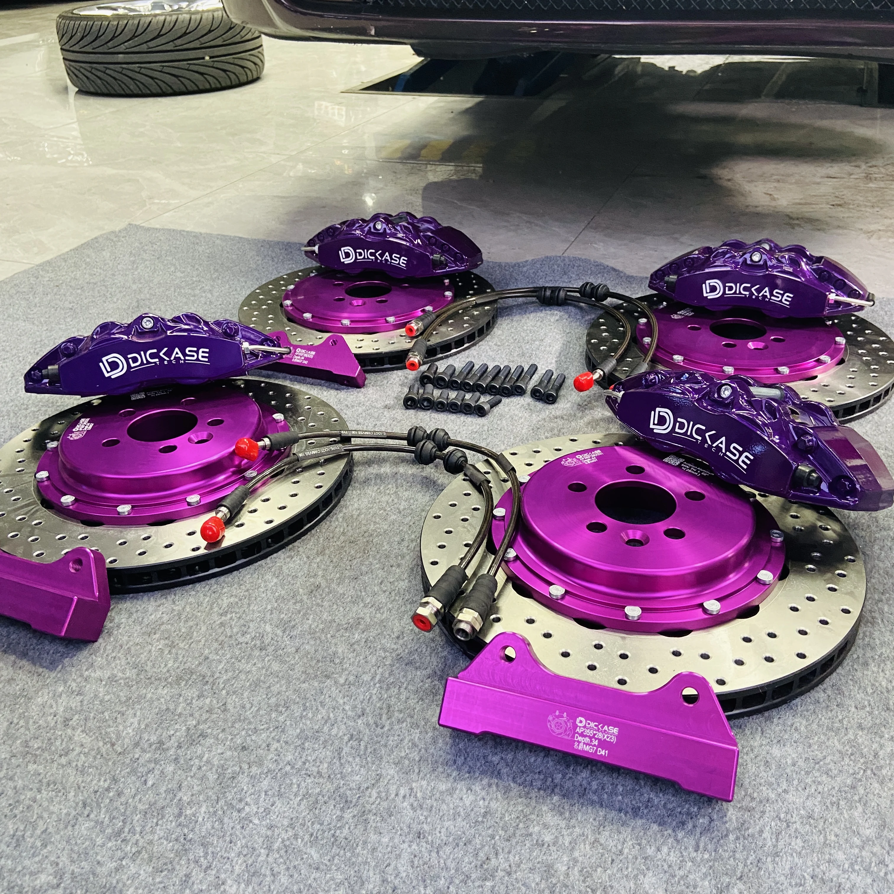 Kit de frenos Dicase de 4 pistones para BMW E36/E46, 17 pulgadas