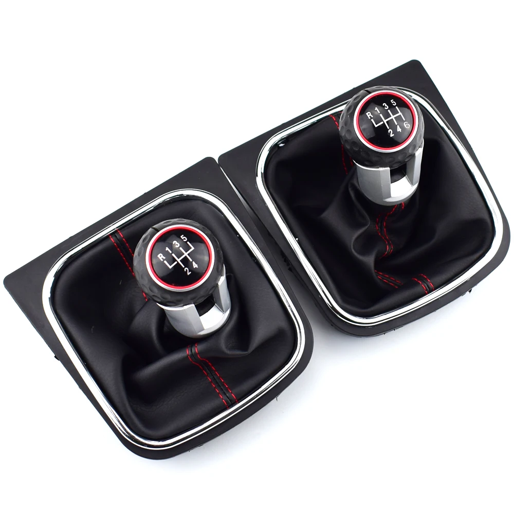 Perilla de cambios con fuelle de cuero para VW Golf MK5 MK6