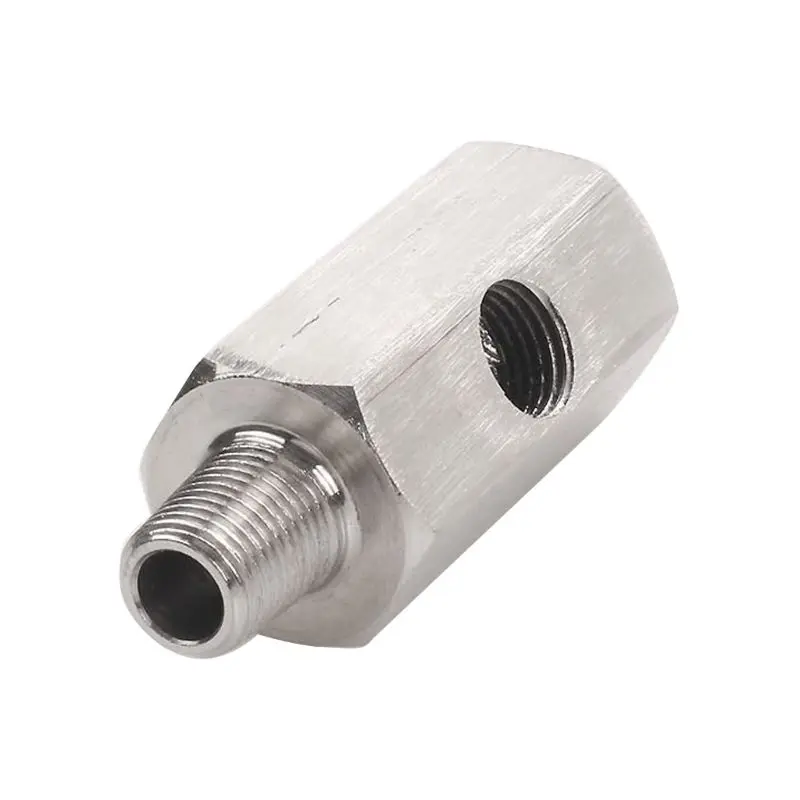 Adaptador T sensor presión aceite 1/8 NPT hembra acero inoxidable - imagen 4