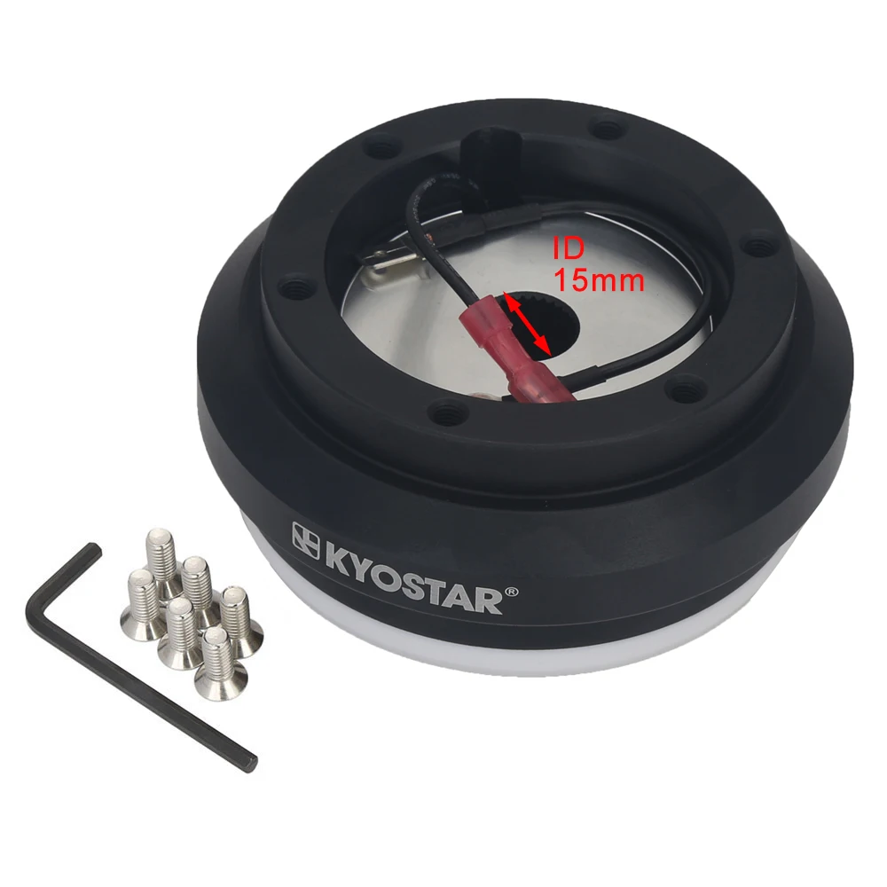 Detalle del kit adaptador de volante con fijación de seis tornillos