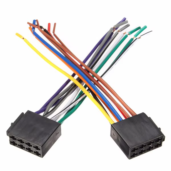 Detalle del arnés de cables y conectores para automóvil