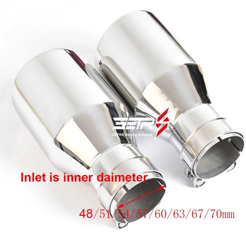 Silenciador universal de acero inoxidable 304 con salida biselada