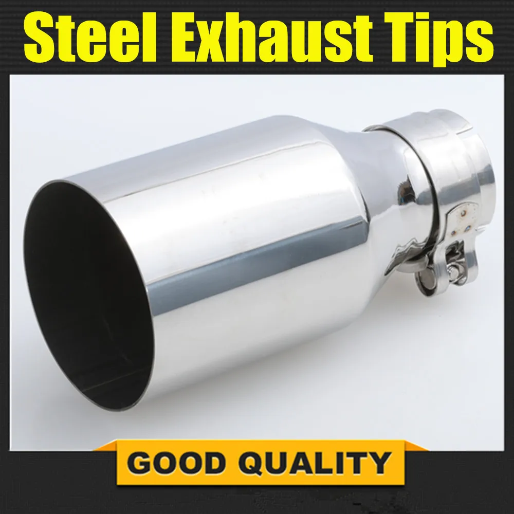 Tubo de escape de acero inoxidable modificado para coche, punta de silenciador brillante Universal recta Edeg, 1 ud.