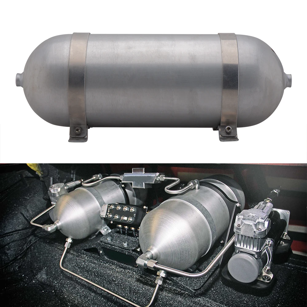 Tanque de aire aluminio sin costuras para suspensión neumática tuning - imagen 3
