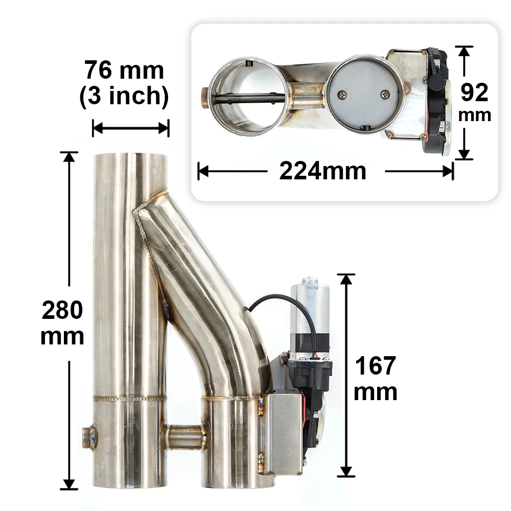 Tubo universal en Y SS304 con válvulas de escape eléctricas - imagen 5
