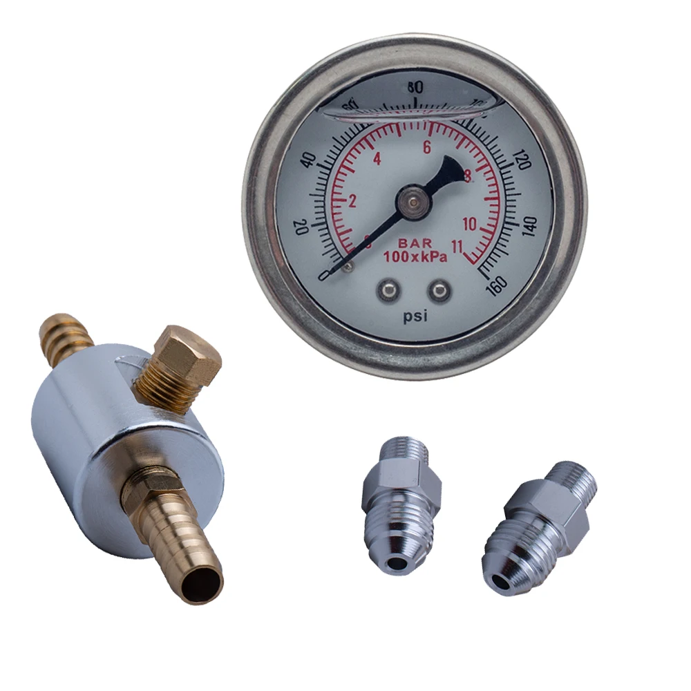 Medidor presión combustible universal con kit adaptador 1/8 NPT