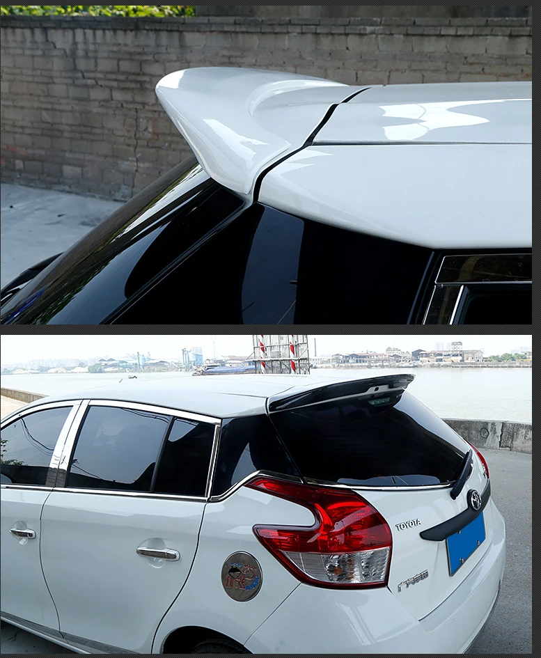 Vista lateral del spoiler trasero para Toyota Yaris L